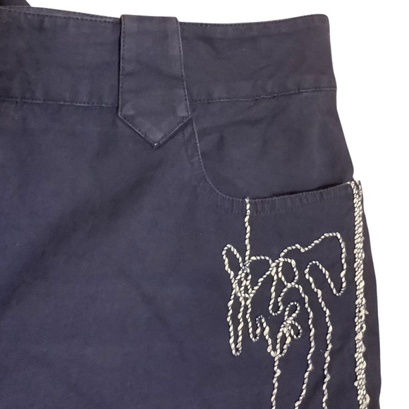 SPANNER SPORT BLUE EMBROIDERED COTTON BLEND DRESS PANTS/ Size 6 - Picture 6 of 11